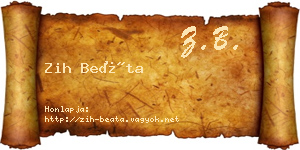 Zih Beáta névjegykártya